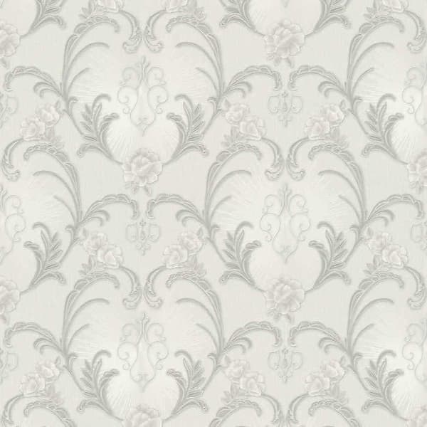 Barocktapet Nicolo M1-No.3730 | Non-woven tapet | Pengar | Grå | Klassisk