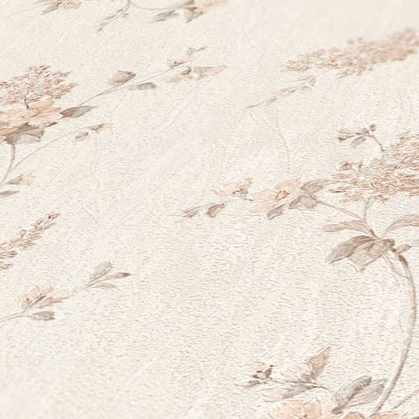 Tapet Blomma M1-No.3824 Pappers tapet Kräm Brun Natur Klassisk