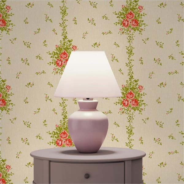 Papir Tapet Blomster Carlos M1-No.2521 Rød Grønn Blomstret Klassisk
