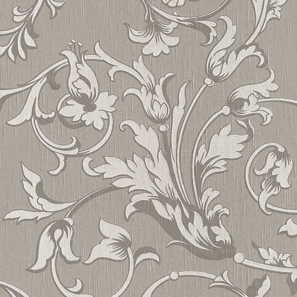Papper Tapet Löv Ginevra M1-No.3799 Taupe Natur Klassisk