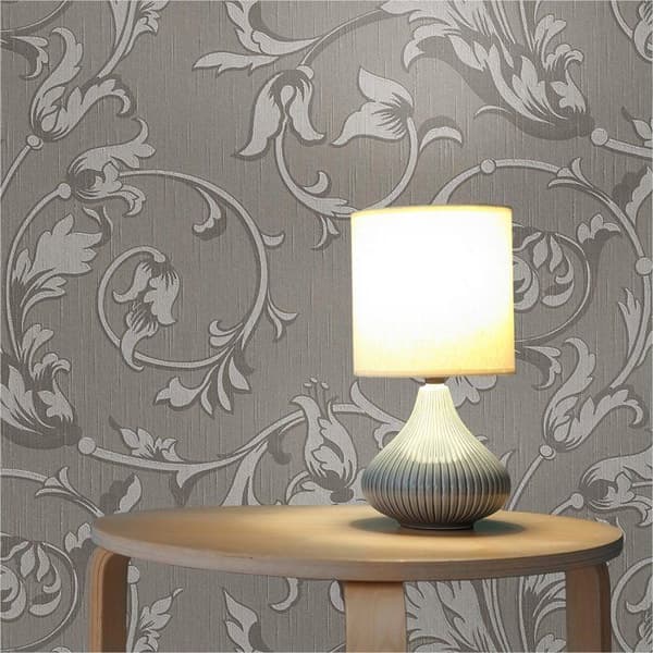 Papper Tapet Löv Ginevra M1-No.3799 Taupe Natur Klassisk