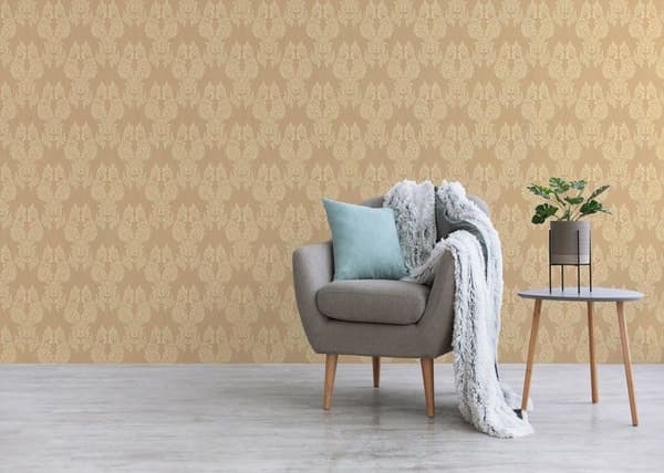 Barocktapet Samuel M1-No.3789 Orange Beige Klassisk Barock Ornament