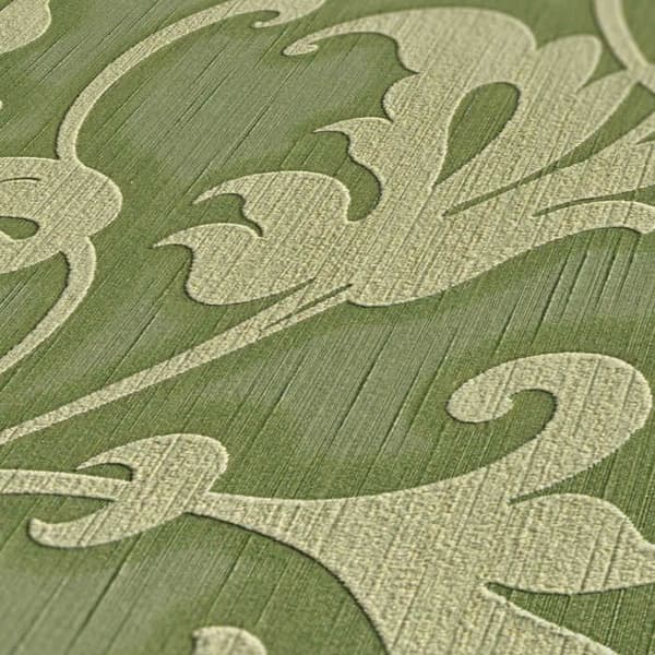 Barocktapet Nicolo M1-No.3766 Metallisk Grön Klassisk Barock