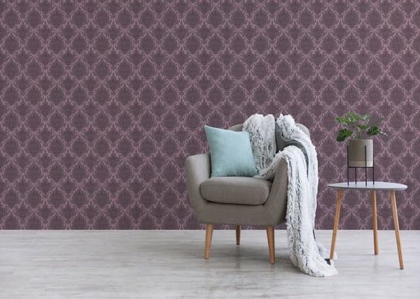 Barocktapet Samuel M1-No.3784 Lila Metallisk Klassisk Barock