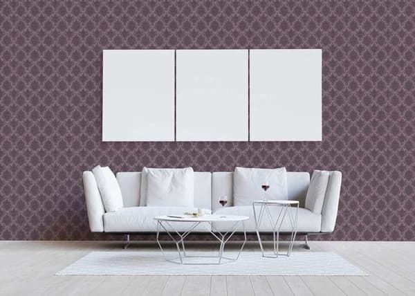 Barocktapet Samuel M1-No.3784 Lila Metallisk Klassisk Barock