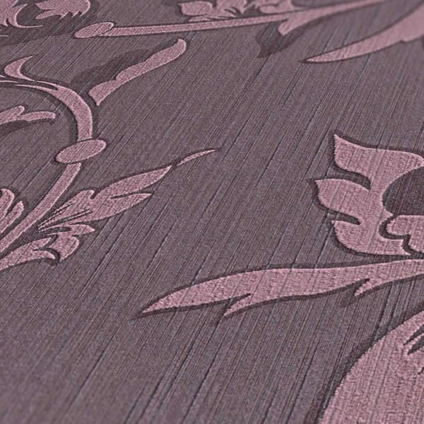 Papir Tapet Blomster M1-No.3798 Lila Metallisk Klassisk Barokk