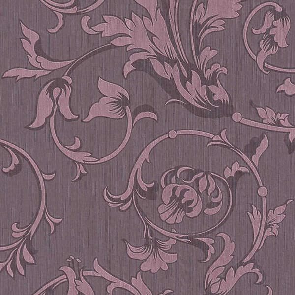Papir Tapet Blomster M1-No.3798 Lila Metallisk Klassisk Barokk