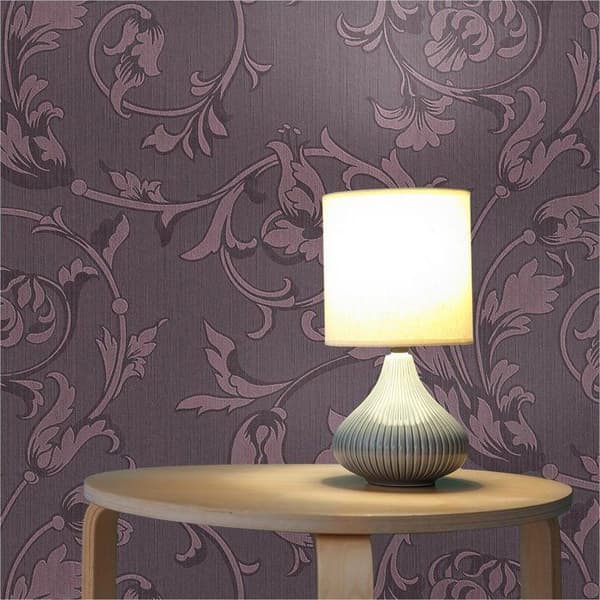 Papir Tapet Blomster M1-No.3798 Lila Metallisk Klassisk Barokk
