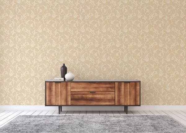 Barocktapet Nicolo M1-No.3764 Guldgul Klassisk Barock