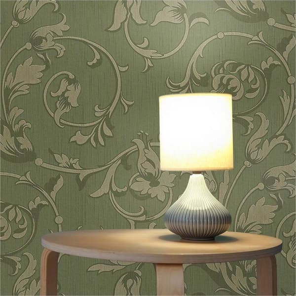 Tapet Blommor M1-No.3797 Grön Barock Vintage Natur Floral