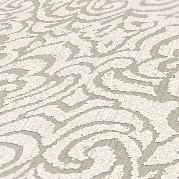 Papier Peint Baroque Alessia M1-No.3843 Beige Crème Klassisk Baroque Ornament
