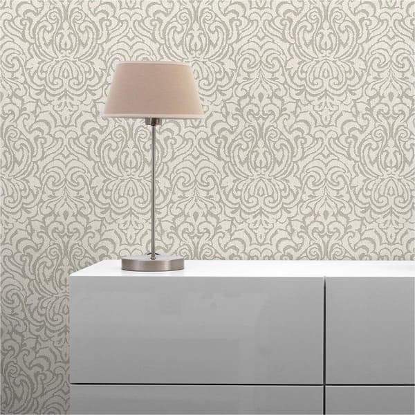 Papier Peint Baroque Alessia M1-No.3843 Beige Crème Klassisk Baroque Ornament