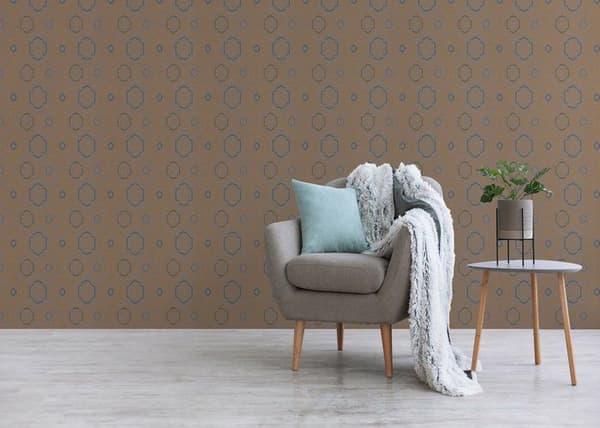 Grafiskt Tapet M1-No.2911 Non-woven Tapet Orange Blå Geometrisk