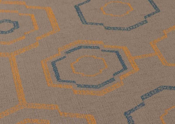 Grafiskt Tapet M1-No.2911 Non-woven Tapet Orange Blå Geometrisk