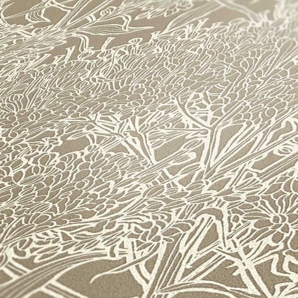 Tapet Blad Aleix M1-No.2817 Grå Silver Skog Natur Abstrakt