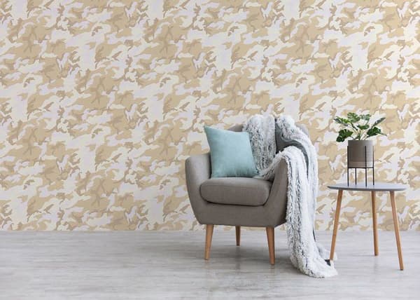 Tapet Barnrum M1-No.2796 Beige Tapet Tonåring Kamouflage