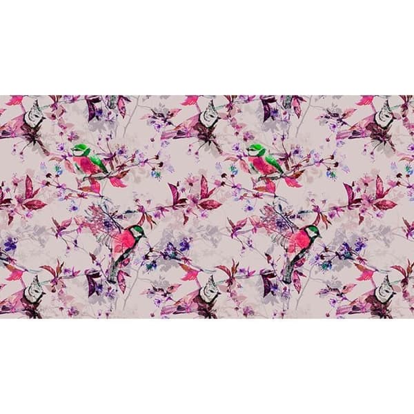 Fåglar Fototapet M1-No.60686 - Tadessi - Digitaltryck - Rosa - Blå - Blommor