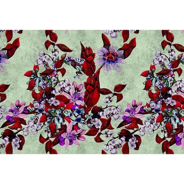 Fototapet Blommor M1-No.60961 - Tadessi - Digitaltryck - Röd - Grön