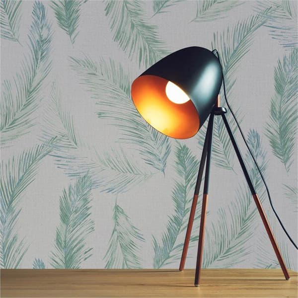 Papperstapet Boho Chic M1-No.2611 Grön Etniskt Papperstapet Fjädrar