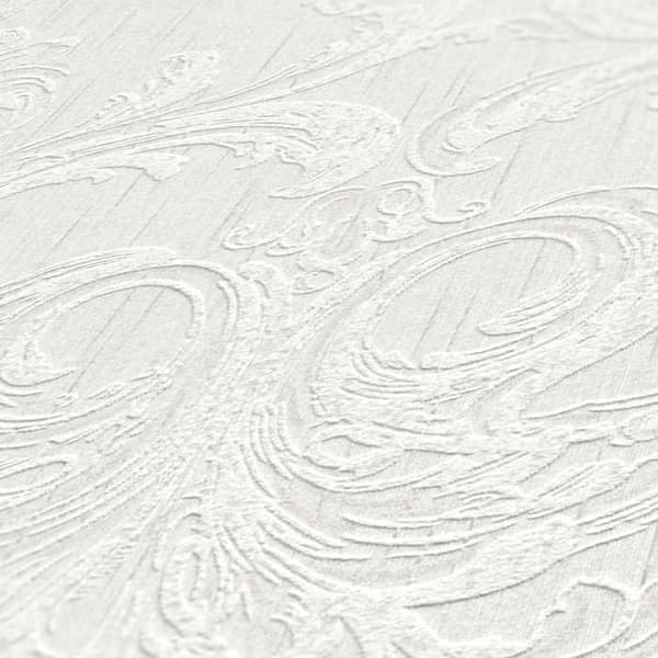 Tapet Ränder M1-No.3858 Vit Grå Barock Klassisk
