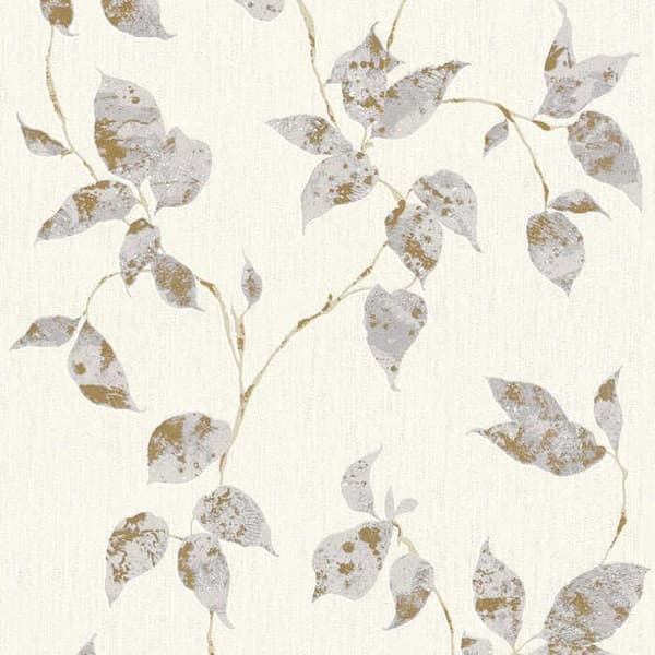 M1-No.2705 Tapet non-woven Grå Silver Naturblad