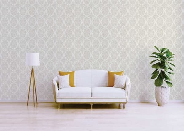 Barocktapet Alessia M1-No.2685 Beige Silver Klassisk Barock Ornament