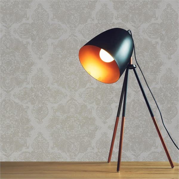 Barocktapet Alessia M1-No.2685 Beige Silver Klassisk Barock Ornament