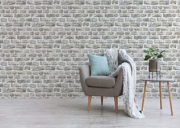 Tapet Pierre Luano M1-No.2635 Taupe Grå Sten Mur Tegel