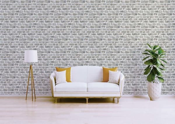 Tapet Pierre Luano M1-No.2635 Taupe Grå Sten Mur Tegel