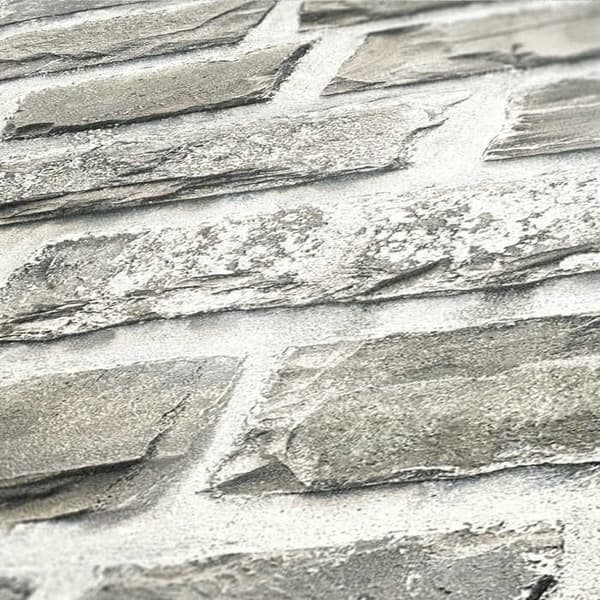 Tapet Pierre Luano M1-No.2635 Taupe Grå Sten Mur Tegel