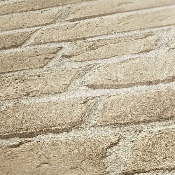 Papier Vägg Pierre Luano M1-No.2593 Beige Sten Mur Tegel Rustik