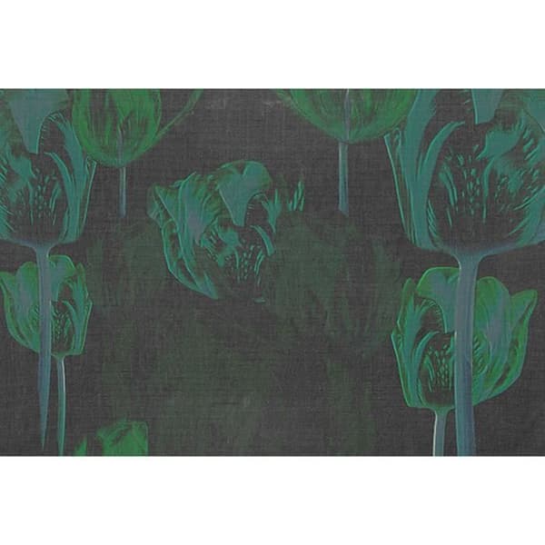 Fototapet Blommor M1-No.60320 - Tadessi - Digitaltryck - Grön - Svart