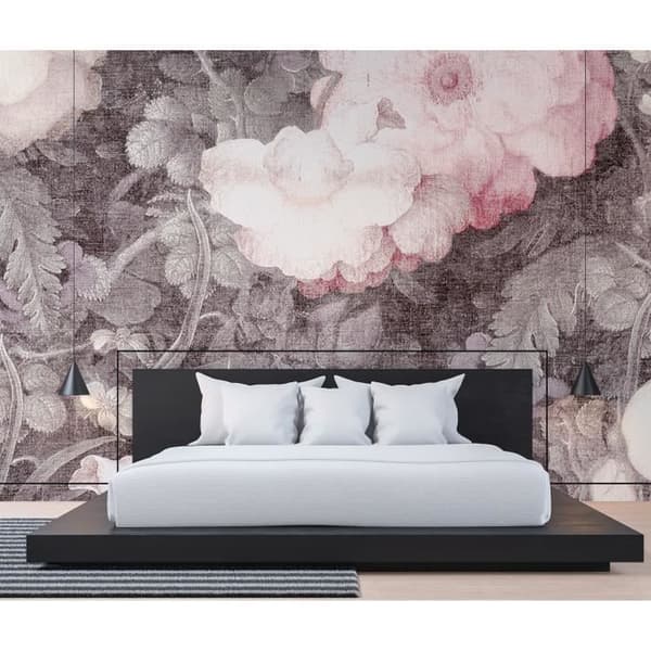 Tapet blommor M1-No.60017 digitaltryck rosa grå natur rosor blommig