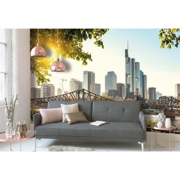 City Fototapet M1-No.60422 - Tadessi - Digitaltryck - Blå - Brun - Frankfurt - Skyline