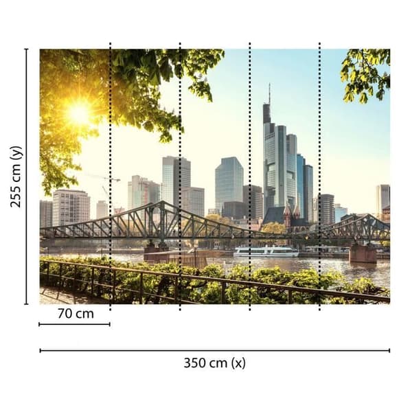 City Fototapet M1-No.60422 - Tadessi - Digitaltryck - Blå - Brun - Frankfurt - Skyline