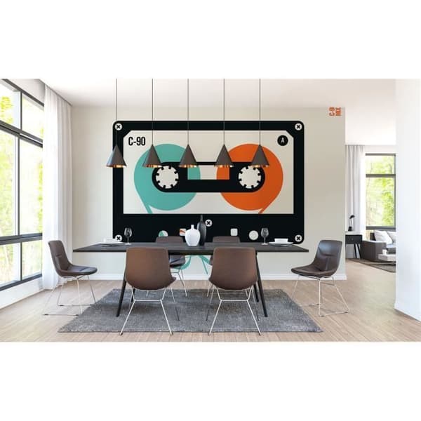 Modern fototapet M1-No.61106 - Tadessi - Digitaltryck - Blå - Orange - Retro - Kassett