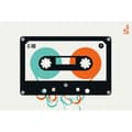Miniatyrbild 1 av 3: Modern fototapet M1-No.61106 - Tadessi - Digitaltryck - Blå - Orange - Retro - Kassett