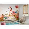 Miniatyrbild 2 av 3: Papper tapet blommor M1-No.60412 digitaltryck rosa grön natur vallmo