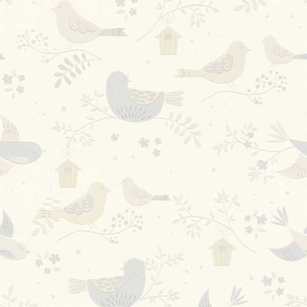 Tapet Djur M1-No.2737 Tapet i papper Beige Grå Fåglar Natur