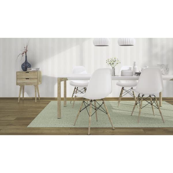 Rasch Wallton 2020 141801 non-vävd tapet med ränder 0.53 m x 10.05 m vit