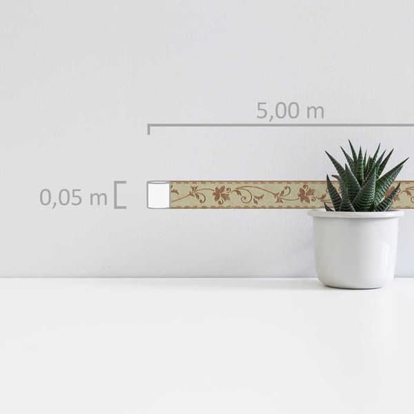 Väggkant - Endast kanter - 8 - 5,00 m x 0,05 m - Beige - Interiör
