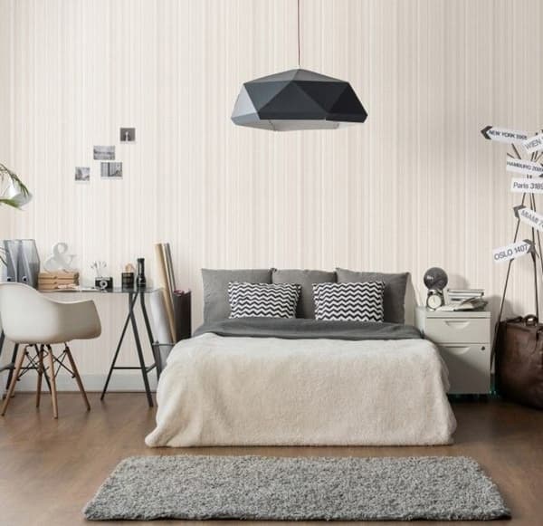 Erismann Fashion för väggar 1004814 non-woven tapet med ränder 0.53 m x 10.05 m écru
