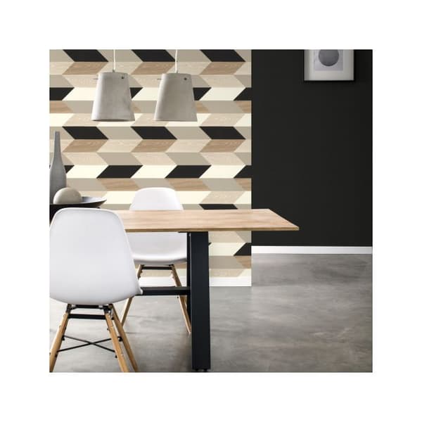 Vinyltapet på non-woven - Designträ - Horisontell träbeklädnad - Rull(ar)