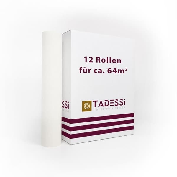 Målningsbar tapet TA-01-03943 | Non-woven tapet | Vit | enfärgad | lätt struktur | 1 låda | 12 rullar