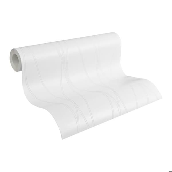 TADESSI non-woven tapet att måla vit tapet med vågiga ränder 1 rulle TA-01-03932_1