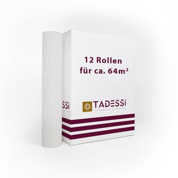 TADESSI tapet återvinningsbar non-woven tapet vit enhetlig fin struktur 1 kartong 12 rullar TA-01-03940