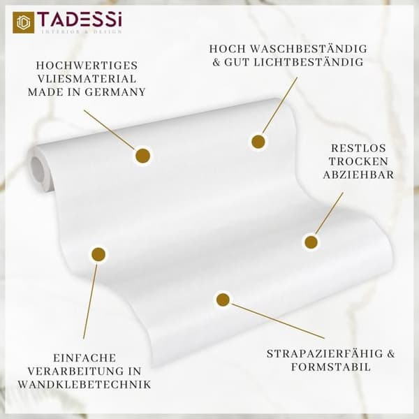 TADESSI tapet återvinningsbar non-woven vit enhetlig fin struktur 1 rulle TA-01-03954_1