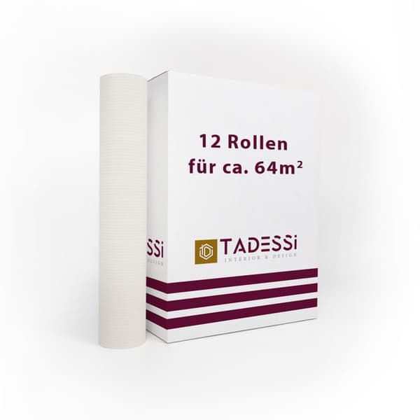 TADESSI non-woven tapet som kan målas vit tapet med ränder längsgående 1 kartong 12 rullar TA-01-03949