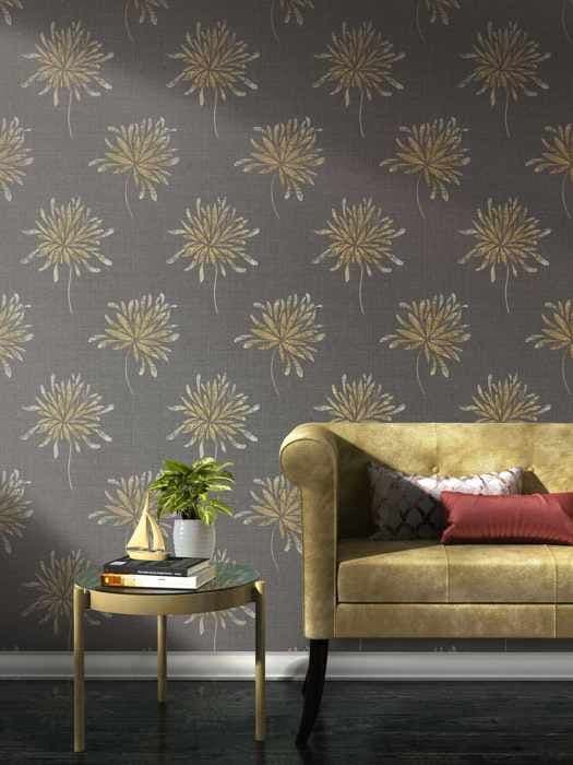 Rasch Andy Vägg 649024 non-woven tapet blommig 53cm x 1005cm grå