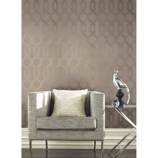 York Wallcoverings | Svart och vitt | Y6221201 | Non-woven | Geometrisk | 0,53 x 10 m | Beige | Guld